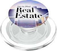 Ask Me About Real Estate, Agent Immobilier, Cadeau Graphique PopSockets PopGrip pour MagSafe
