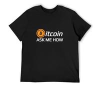 Ask Me How Cryptocurrency Bitcoin Men's T-Shirt Unisex Black Cotton Hip Hop Print Tee Shirts 3XL