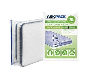 ASK Pack Housses de Protection pour Matelas avec Ancre Zip - Tailles XS à XXL Imperméable Ultra résistant à la déchirure Matériau jusqu'à 120µ Idéal pour Les Le Stockage et Le Transport 90x200 cm