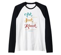 Ask... Seek... Knock... Matthew 7:7 Christian Bible Promise Manche Raglan