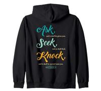Ask... Seek... Knock... Matthew 7:7 Christian Bible Promise Sweat à Capuche
