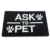Ask to Pet K9 Chien Brodé Airsoft Moral Cosplay équipe Patch (Noir)