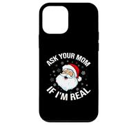 Ask Your Mom If I'm Real Funny Santa Christmas Lover Coque pour iPhone 12 Mini