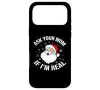 Ask Your Mom If I'm Real Funny Santa Christmas Lover Coque pour iPhone 17 Pro Max