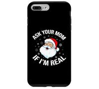 Ask Your Mom If I'm Real Funny Santa Christmas Lover Coque pour iPhone 7 Plus/8 Plus
