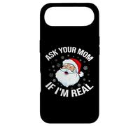 Ask Your Mom If I'm Real Funny Santa Christmas Lover Coque pour iPhone Air