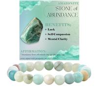 ASKFNASDKMFN Amazonite - Abondance - Bracelets de perles de 8 mm pour femme en pierre naturelle semi-précieuse élastique bijoux yoga protection cadeaux