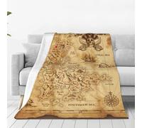 ASKFNASDKMFN Couverture pirate carte au trésor pour canapé lit 125 x 150 cm