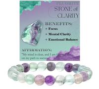 ASKFNASDKMFN Fluorite - Clarté - Bracelets de perles de 8 mm pour femme en pierre naturelle semi-précieuse élastique Bijoux Yoga Protection Cadeaux