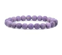 ASKFNASDKMFN Gemstones Bracelet élastique unisexe en jaspe de pierre naturelle de 8 mm et perles rondes 17,8 cm
