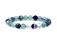 ASKFNASDKMFN Gemstones Bracelet élastique unisexe en jaspe de pierre naturelle de 8 mm et perles rondes 17,8 cm