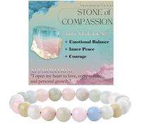 ASKFNASDKMFN Morganite - Compassion - Bracelets de perles de 8 mm pour femme en pierre naturelle semi-précieuse élastique Bijoux Yoga Protection Cadeaux