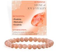 ASKFNASDKMFN Sunstone - Joy & Vitality - Bracelets de perles de 6 mm pour femme en pierre naturelle semi-précieuse élastique Bijoux Yoga Protection Cadeaux
