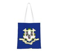 ASKhgg Connecticut State Flag Prints Sac fourre-tout en toile pour femme, grande capacité, sacs à main esthétiques pour le travail et le shopping