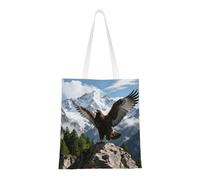 ASKhgg Eagles and Mountains Prints Sac fourre-tout en toile pour femme, grande capacité, sacs à bandoulière esthétiques pour le travail et le shopping