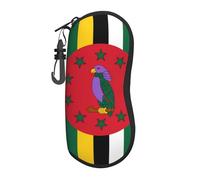ASKhgg Étui à lunettes de soleil imprimé drapeau du Commonwealth de la Dominique, étui souple en néoprène ultra léger avec fermeture éclair avec mousqueton, pour homme et femme