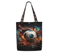 ASKhgg Firecracker Sac fourre-tout en toile avec imprimé football pour femme, sac à dos de rangement, sac à dos, portefeuille, pour voyage, travail, salle de sport