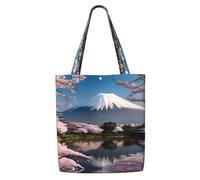 ASKhgg Mt. Fuji in early spring Print Canvas Tote Bags Women Handbags Shoulder Bag Storage Backpack Wallet, for Travel Work Gym