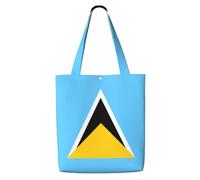 ASKhgg Sac fourre-tout en toile avec imprimé drapeau de Sainte-Lucie - Sac à main pour femme - Sac à dos de rangement - Portefeuille - Pour voyage, travail, salle de sport