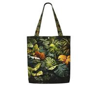 ASKhgg Sac fourre-tout en toile avec imprimé feuilles de palmier tropicales, sac à main pour femme, sac à dos de rangement, portefeuille, pour voyage, travail, salle de sport