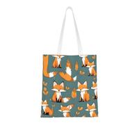 ASKhgg Yellow Fox Prints Sac fourre-tout en toile pour femme, grande capacité, sacs à main esthétiques pour le travail et le shopping