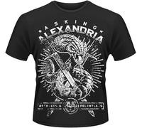 Asking Alexandria Snake Men's T-Shirt Black Graphic Unisex Tee Shirt Manches Courtes(Small)