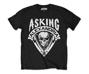 Asking Alexandria - T-Shirt # S Black Unisex # Skull Shield