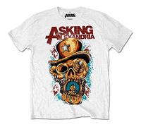 Asking Alexandria - T-Shirt # S White Unisex # Stop the Time