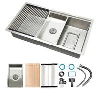 ASKLFNEI Grand Evier INOX avec, Evier Cuisine 1 Bac, Bol Unique Rectangulaire Lavabo Cuisine, Évier À Encastrer avec Filtre De Vidange & Trop-Plein(80x50x19cm)
