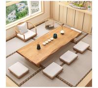 ASKLFNEI Table Basse Japonaise de 120 cm pour Sol, Table d'autel de méditation Tatami, Grande Table à Manger en Bois pour Salon et Salle à Manger, 120 cm(A,140x60x35cm)
