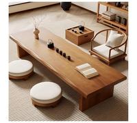 ASKLFNEI Table tatami vintage en bois massif - Table de sol japonaise - Table basse rectangulaire comme siège au sol - Meuble d'accent pour le salon (200 x 60 x 35 cm)