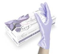 ASKON Unigloves Unigloves FANCY Gants jetables, en nitrile, violet brillant, non stériles, sans poudre, adaptés à un usage alimentaire, protection contre les virus, les champignons et les bactéries,