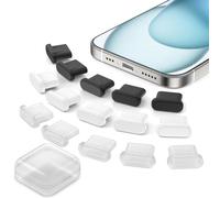 ASKUBSKU Pack de 15 Protection Contre la poussière pour iPhone 17 16 15 Pro | Prise Anti-poussière Anti-Perte USB C en Silicone pour Xiaomi Redmi Note 15 Pro+ POCO iPad Air Samsung A57 A37 S26 ULTRA S25+