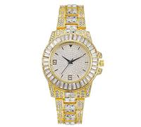 Askwho Trend Full of Ensemble de Diamants de Luxe Échelle numérique Montre pour Femme Bracelet en Acier allié Montre pour Femme en Montres Femmes (Gold, One Size)