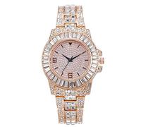 Askwho Trend Full of Ensemble de Diamants de Luxe Échelle numérique Montre pour Femme Bracelet en Acier allié Montre pour Femme en Montres Femmes (Rose Gold, One Size)