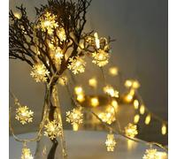 asky Guirlande lumineuse flocon de neige de 2/3 mètres pour sapin de Noël ou décoration d'intérieur (blanc chaud, 2 M10)