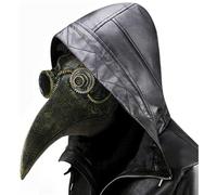 asky Masque de médecin de la peste avec bec long et bec en faux latex Steampunk (bronze)