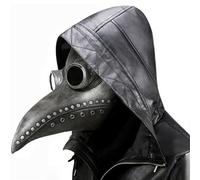 asky Masque de médecin de la peste avec bouche d'oiseaux à long bec en faux latex Steampunk
