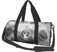 ASL (American Sign Language) I Love You Sac de Voyage pour Bagages de Sport, Sac de Sport Pliable à roulettes, marbré