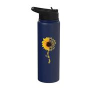 ASL American Sign Language Sunflower Share the Love Stainless Steel Insulated Water Bottle