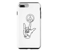ASL I Love You Hand Peace Sign Language Ligne Continue Coque pour iPhone 7 Plus/8 Plus