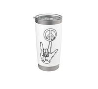 ASL I Love You Hand peace Sign Language Ligne continue Gobelet isotherme en acier inoxydable double paroi
