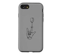 ASL I Love You Hand Wine Sign Language Ligne Continue Coque pour iPhone SE (2020) / 7/8