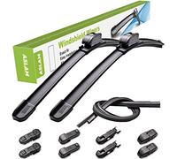 ASLAM Lot de 2 balais d'essuie-glaces multi-saisons de type M, 61 cm + 48,3 cm, adaptateurs multifonctionnels et recharges remplaçables, double durée de vie