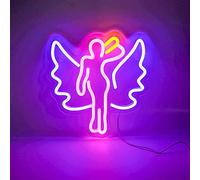 Aslanka Angel Fairy Panneau lumineux néon LED avec alimentation USB pour maison, bar, salle de jeux, magasin, hôtel, décoration murale, fête de Noël, fournitures de fête de bureau