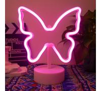 Aslanka Enseigne lumineuseLumière LED papillon lumineuse-décoration de base veilleuse USB/sans batterie, cadeau de célébration d'anniversaire, décoration de chambre d'enfants au LED