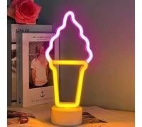 Aslanka Glace Enseigne lumineuse au LED - décoration murale veilleuse USB/néon à piles pour anniversaire cadeau fête enfants salon décoration