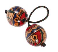 Aslatuas Sandball africain Shaker Hochet Double Gourd Instrument de percussion à la main pour débutants et amateurs de musique africains durables