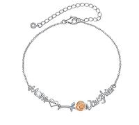 ASLBUNM Collier pour fille/sœur en argent sterling S925 avec pendentif en forme de cœur, papillon, mère, fille, sœur, cadeau pour fille, fille, Argent sterling, Oxyde de zirconium