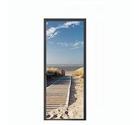 ASLKK Autocollants De Porte 3D Effet - Stickers PVC Imperméable Amovible - Papier Peint Mural Trompe l'oeil - Jetée vers La Mer (77x200cm)